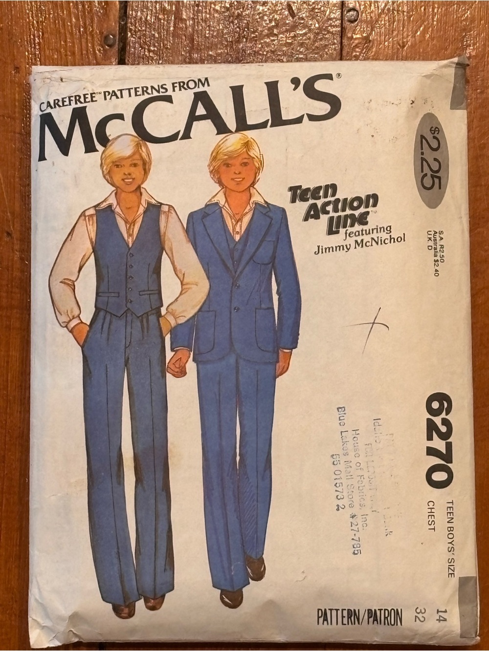 Vintage 1978 McCall’s 6270 Jimmy McNichol Suit Pattern COMPLETE Sz 14